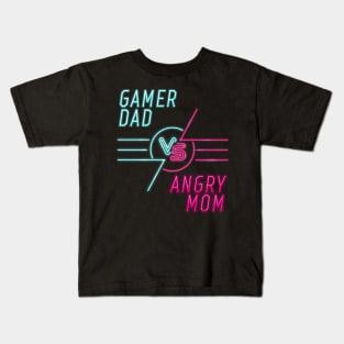 Gamer Dad Angry Mom Funny T-Shirt Kids T-Shirt